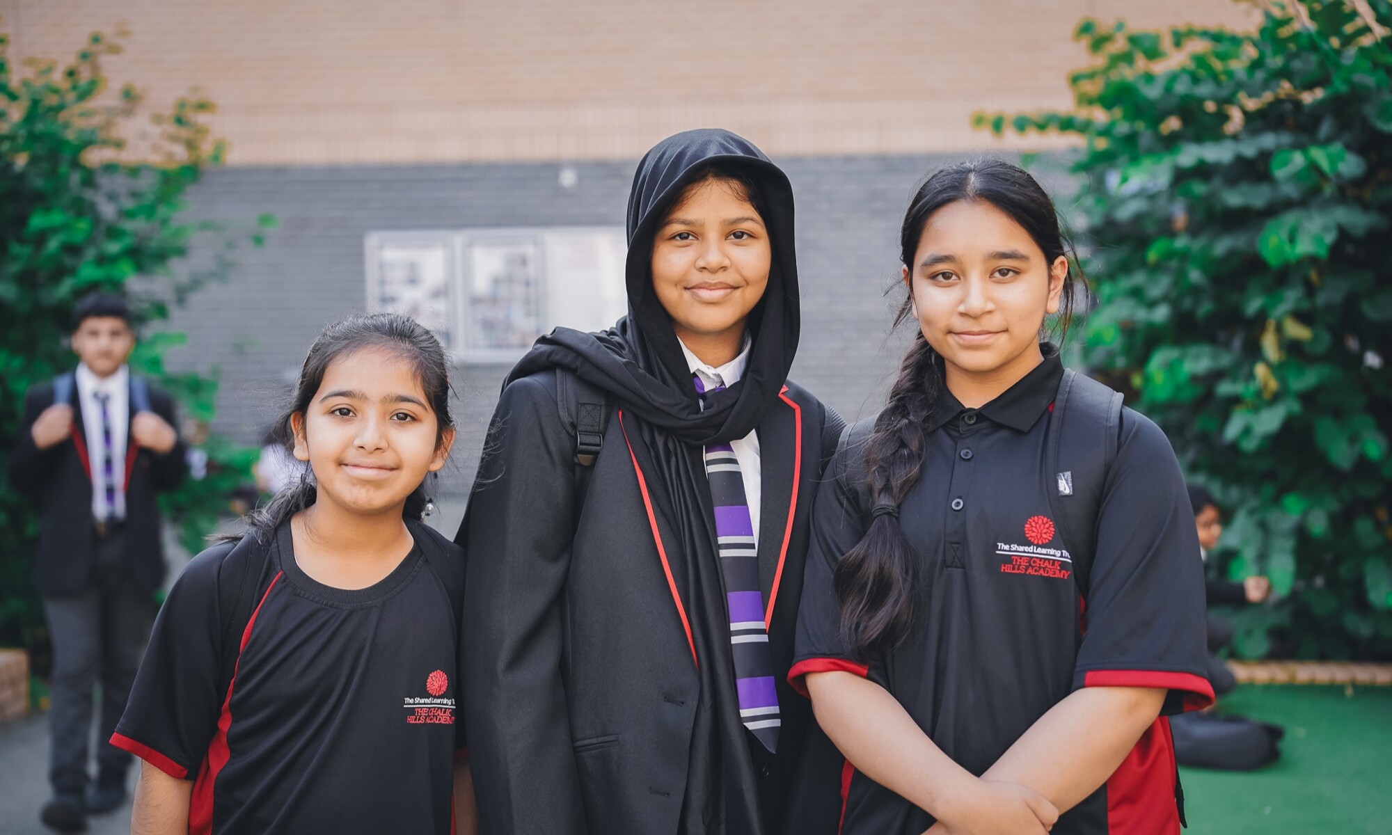 The Chalk Hills Academy pupils on the school grounds